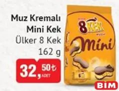 ÜLKER 8 KEK MUZLU KREMALI MİNİ KEK 162 G